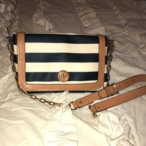 Tory Burch Navy and White Crossbody